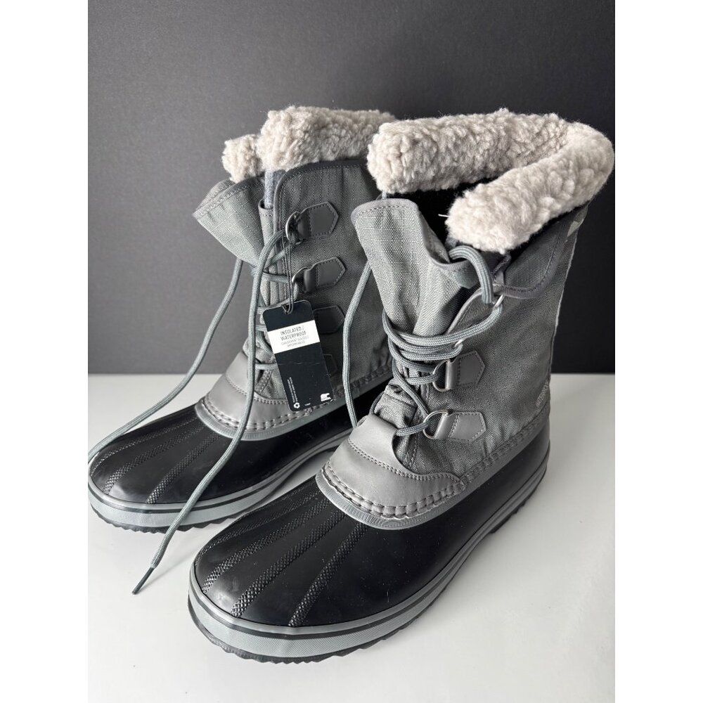 NEW Sorel 1964 PAC Nylon Waterproof Boots Mens EU 44 US 11 in Quarry & Dove - Picture 3 of 6